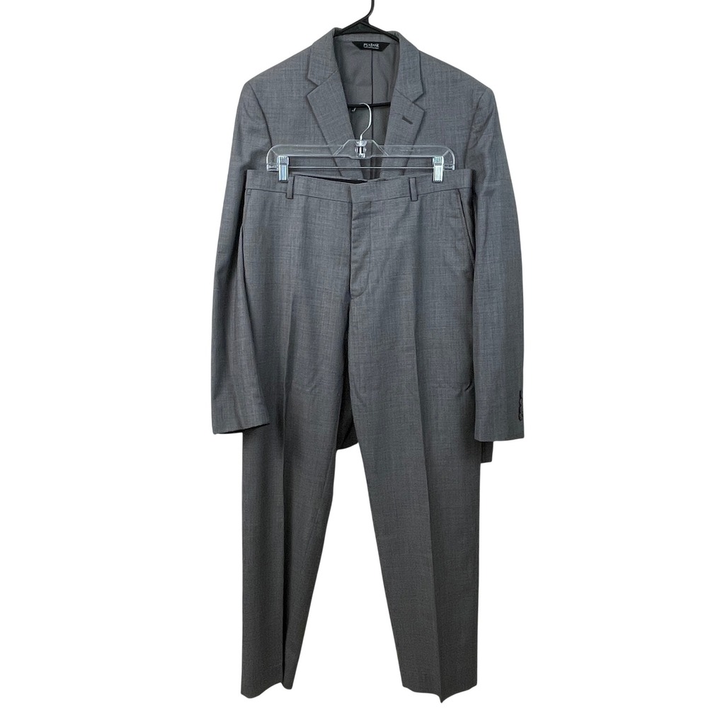 Jos. A. Bank Traveler Mens Grey‎ 100% Wool 2 Piece Suit 42 Long 36 Waist
